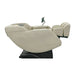 Greige Infinity Celebrity Elite Recliner shown fully reclined flat with the footrest raised on white