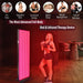 Benefit icons for pain, skin and sleep above a woman beside the EXESAS 4000W Full Body Red Light Therapy Panel