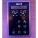 Blisspod Helsinki Chromotherapy Sauna touch control panel with temperature, timer and audio buttons
