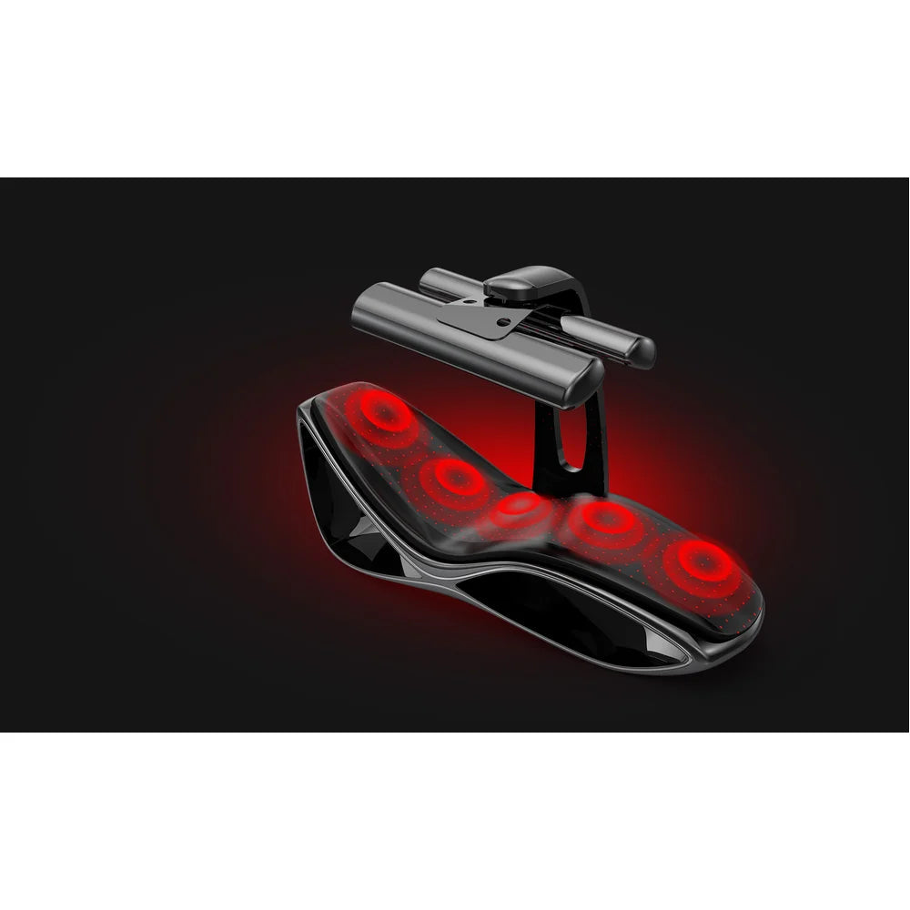 Heat zone render showing the adjustable warmth function across the Vacu Activ Red Couch 360 Red Light Therapy Couch