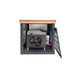 MedEq stainless steel plunge pool with integrated chiller: chiller compartment open