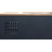 MedEq stainless steel plunge pool with integrated chiller, side view with wood top trim