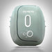 Front elevation of the zipped grey Oxyrevo Heal 40 Oxygen Chamber showing its oval window and bubble logo