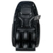 Front studio shot of the Infinity Ultra Imperial Syner-D Massage Chair in black with headrest and twin calf wells