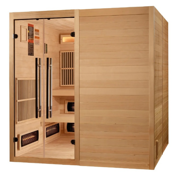 2025 Golden Designs "Toledo" 6 Person Hybrid Sauna (Indoor) Full Spectrum and Harvia Traditional Stove (GDI-8360-01)