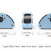MedEq TimePod 2 triangular hard-shell hyperbaric chamber dimensions: 200 cm (79 in) long, 87 cm (34 in) wide, 153 cm (60 in) high