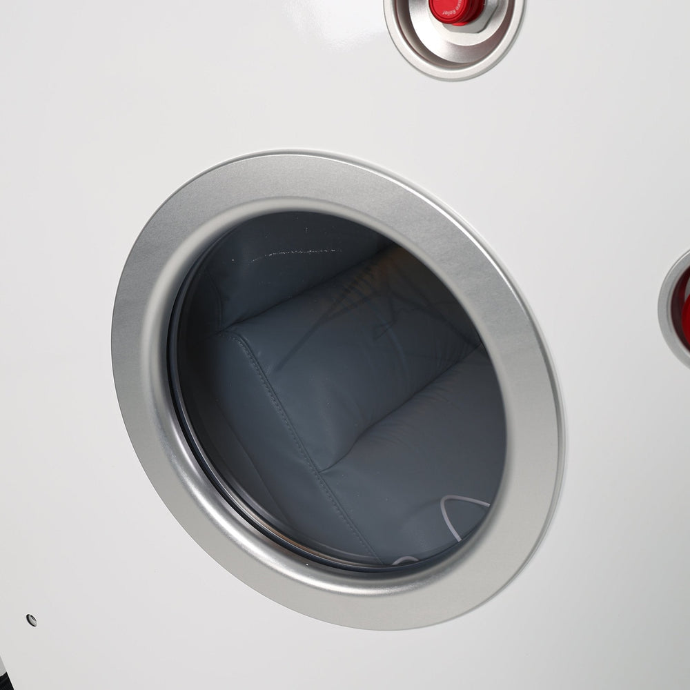 MedEq TimePod 2 triangular hard-shell hyperbaric chamber: viewing window