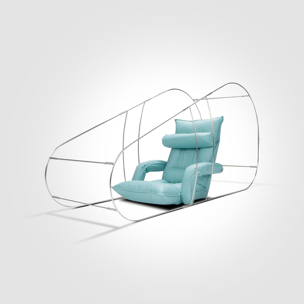 MedEq TimePod Air 1.5 Pro soft-shell hyperbaric chamber: internal frame with recliner chair