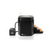 Wide render of the Midnight Black Titan Wellness Atlas Cold Plunge Tub with chiller and steps on white