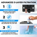 Three-layer filtration chart with sediment, 20-micron and UV stages for the Titan Atlas Barrel Ice Bath chiller