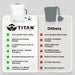 Comparison chart with the Arctic White Titan Atlas bundle against generic tubs on price, seat and support