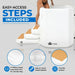 White inflatable entry steps with anti-slip decking and clip buckle for the Arctic White Titan Atlas Cold Plunge