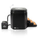 Midnight Black Titan Atlas Cold Plunge Tub bundle with lid, phone holder, chiller and inflatable steps