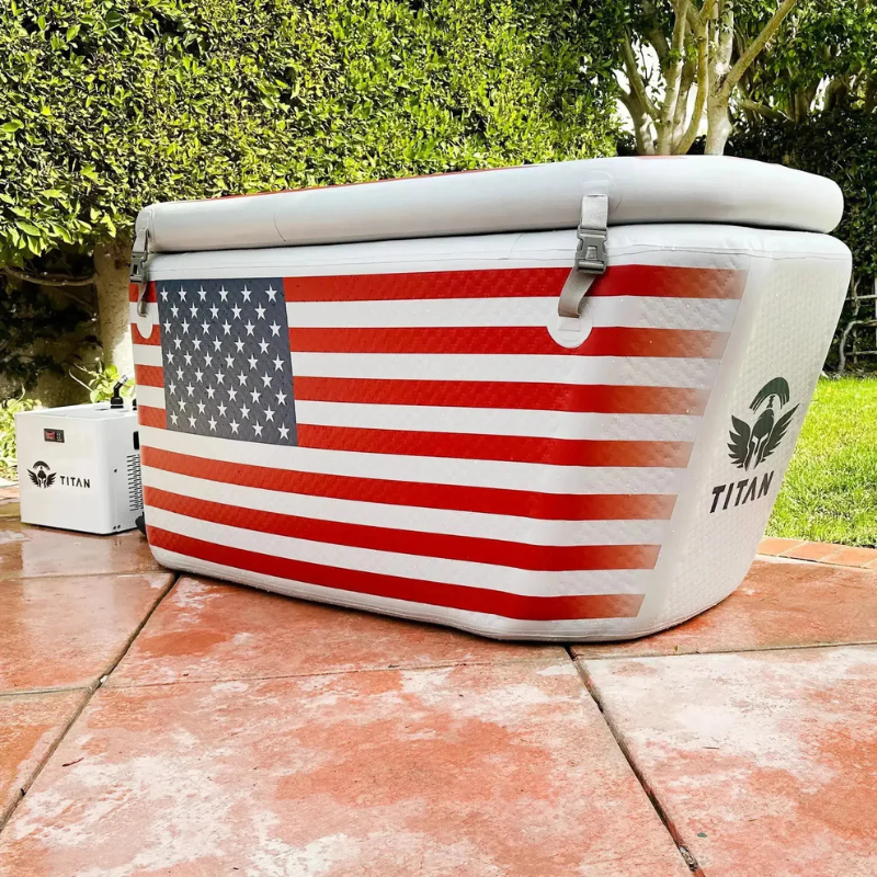 Triumph USA Flag Cold Plunge Tub + Chiller Bundle
