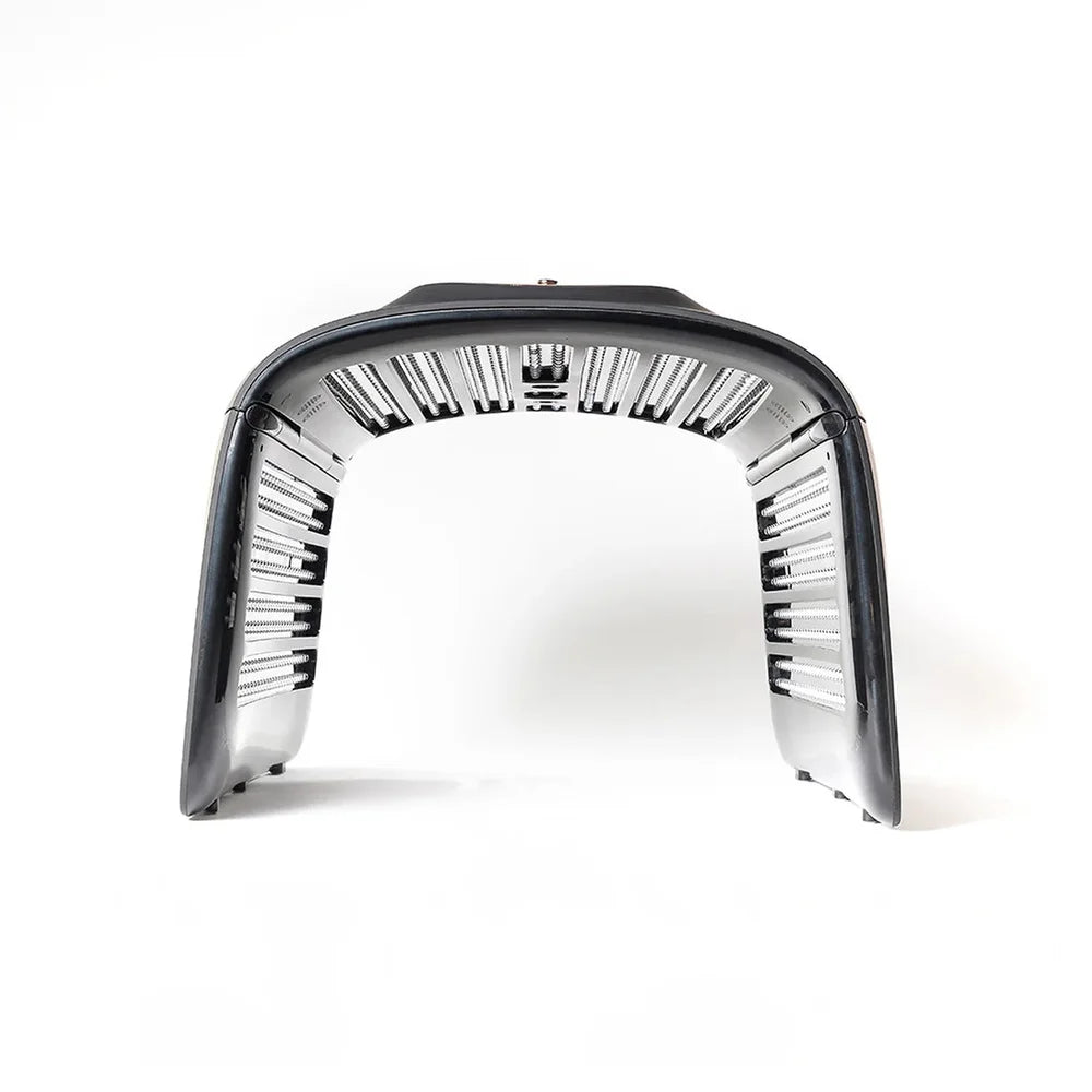 Chrome interior and LED strip layout of the unlit arch on the Galaxy Zero Atlas LED Therapy Device