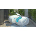 Two Dreampod Home Float Plus Float Tank pods on a timber deck with bamboo and shadow patterns