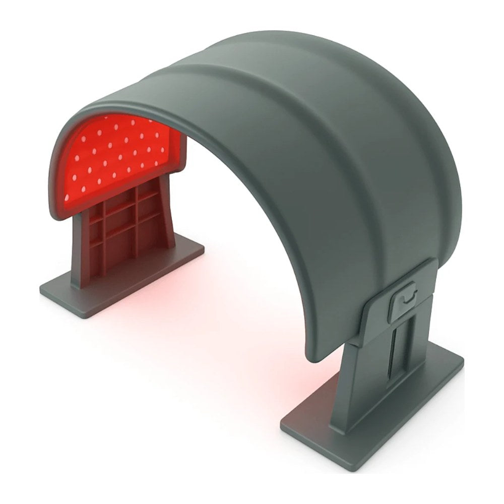 ZAQ IRZA LED light therapy panel on stand on white background