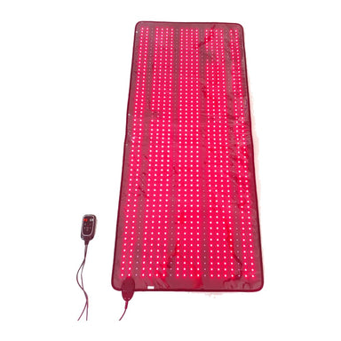 ZAQ LIVO red and near-infrared light therapy mat with controller on white background